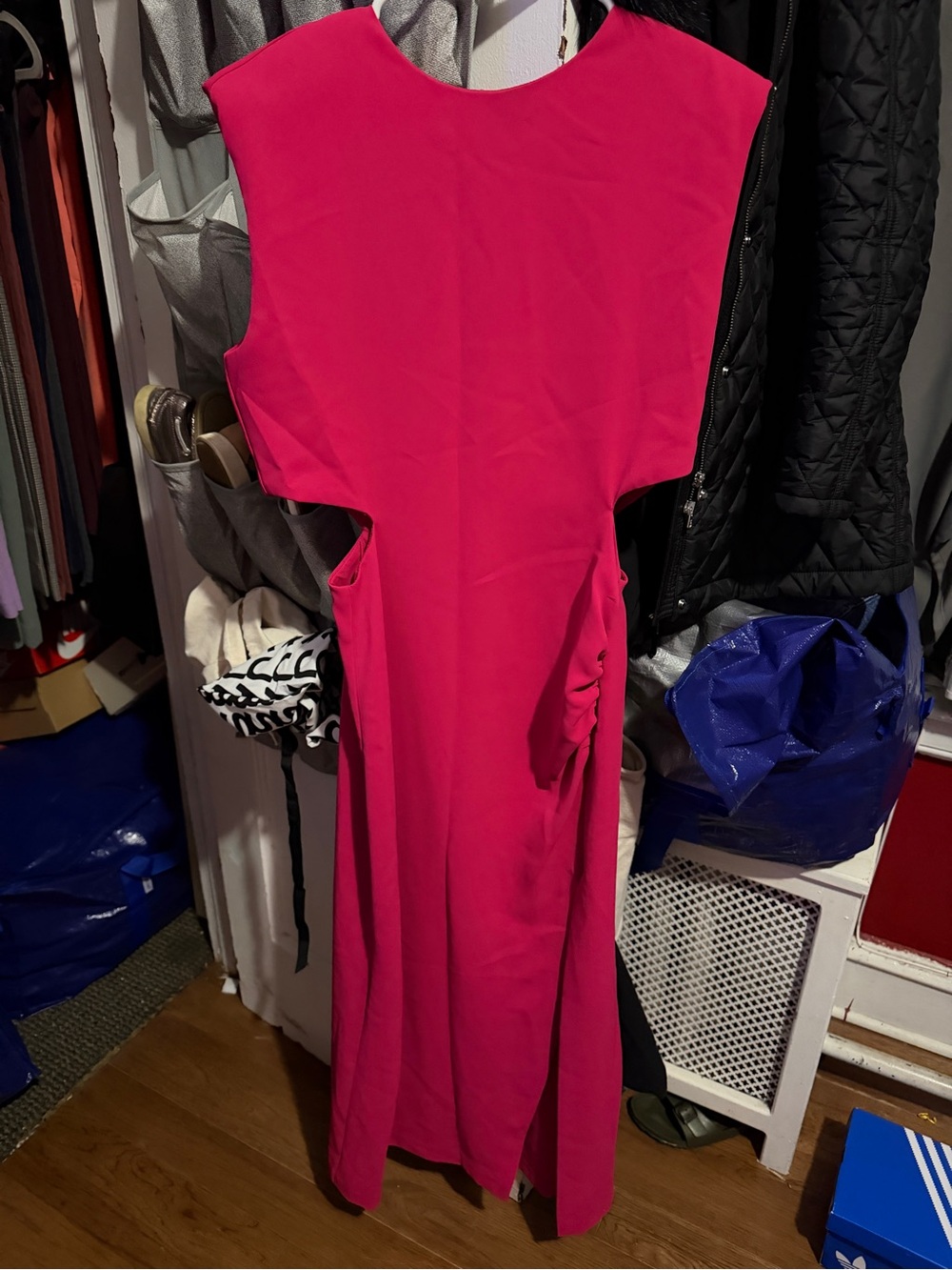 Zara Bright Fuchsia Cutout Maxi Dress